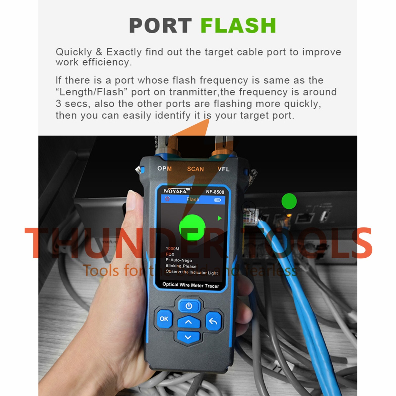 Thunder Tools NOYAFA Optical Wire Meter Tracer LCD Digital Network Cable
