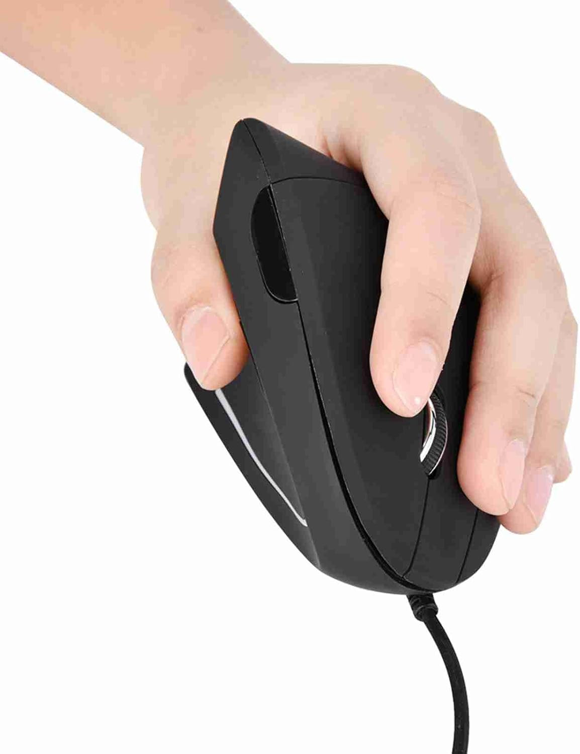Ergonomic Vertical USB Wired Mouse, Left Handed Optical Mouse, 3 Adjustable DPI