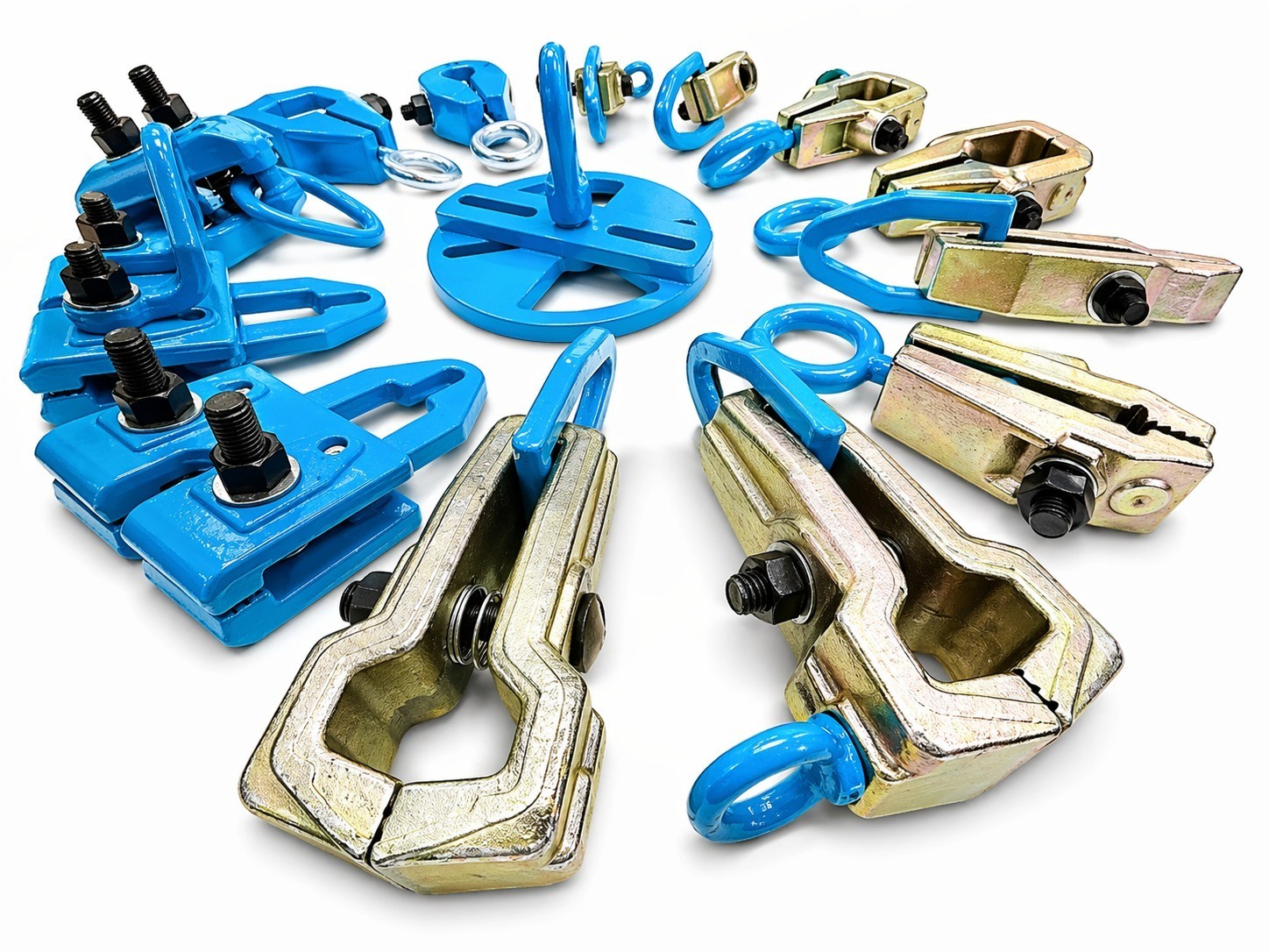 Set#117 14Pc Frame Machine Pulling Clamps Chains Hooks Auto Body Kit