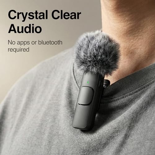 (Latest Model - Wireless Microphone for Charging Case + All iPhones & Androids