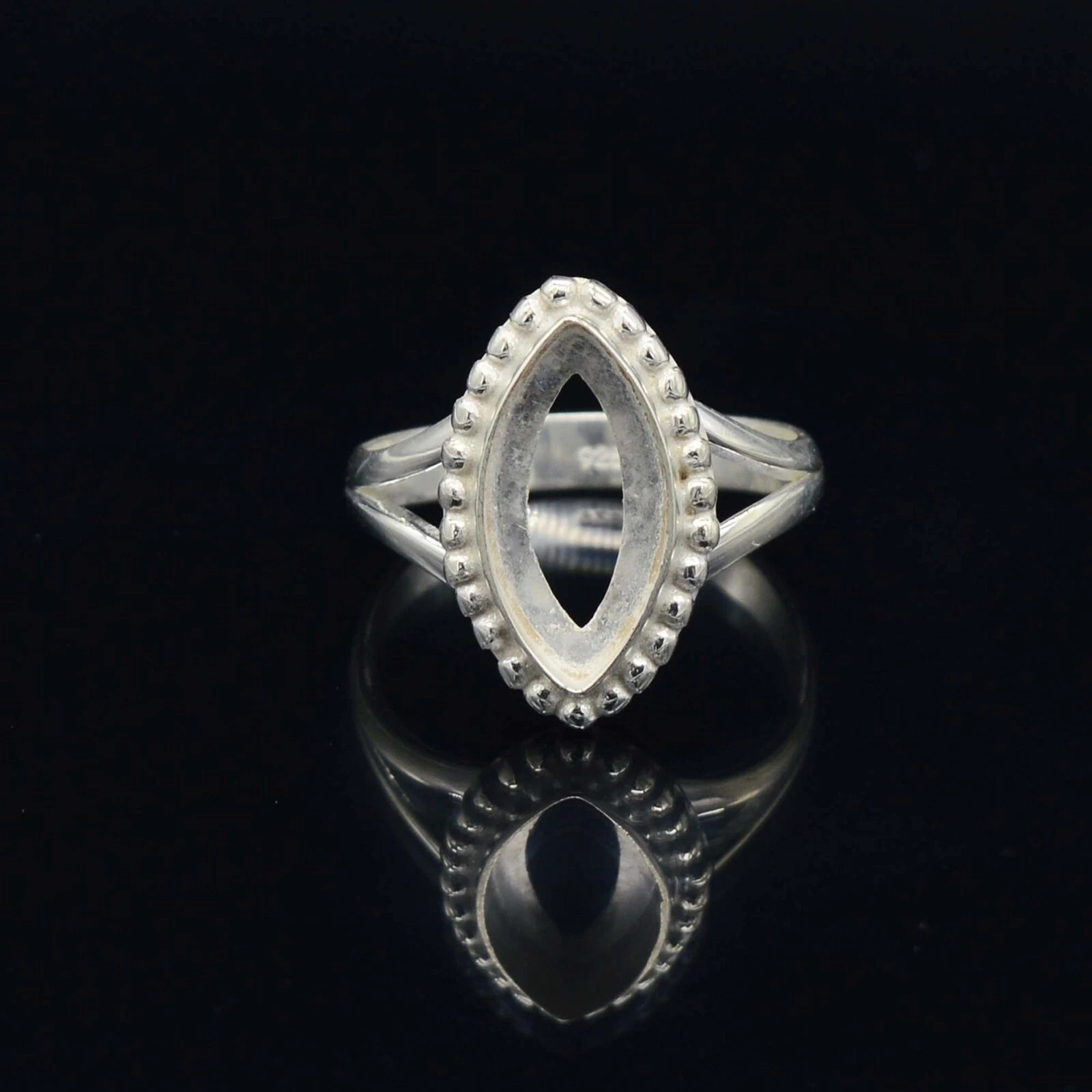 925 Sterling Silver Marquise Ring Blank 8x16mm DIY Stone Setting Handmade Gift