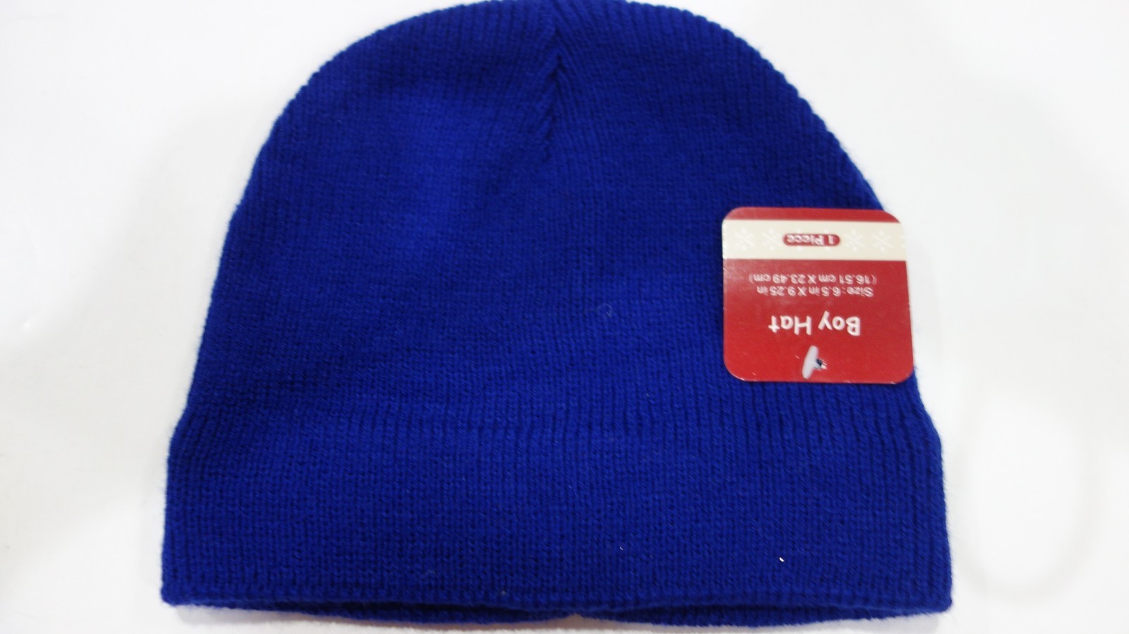 Boy Hat One Piece Size 6.5" X 9.25" Blue Color Beanie New