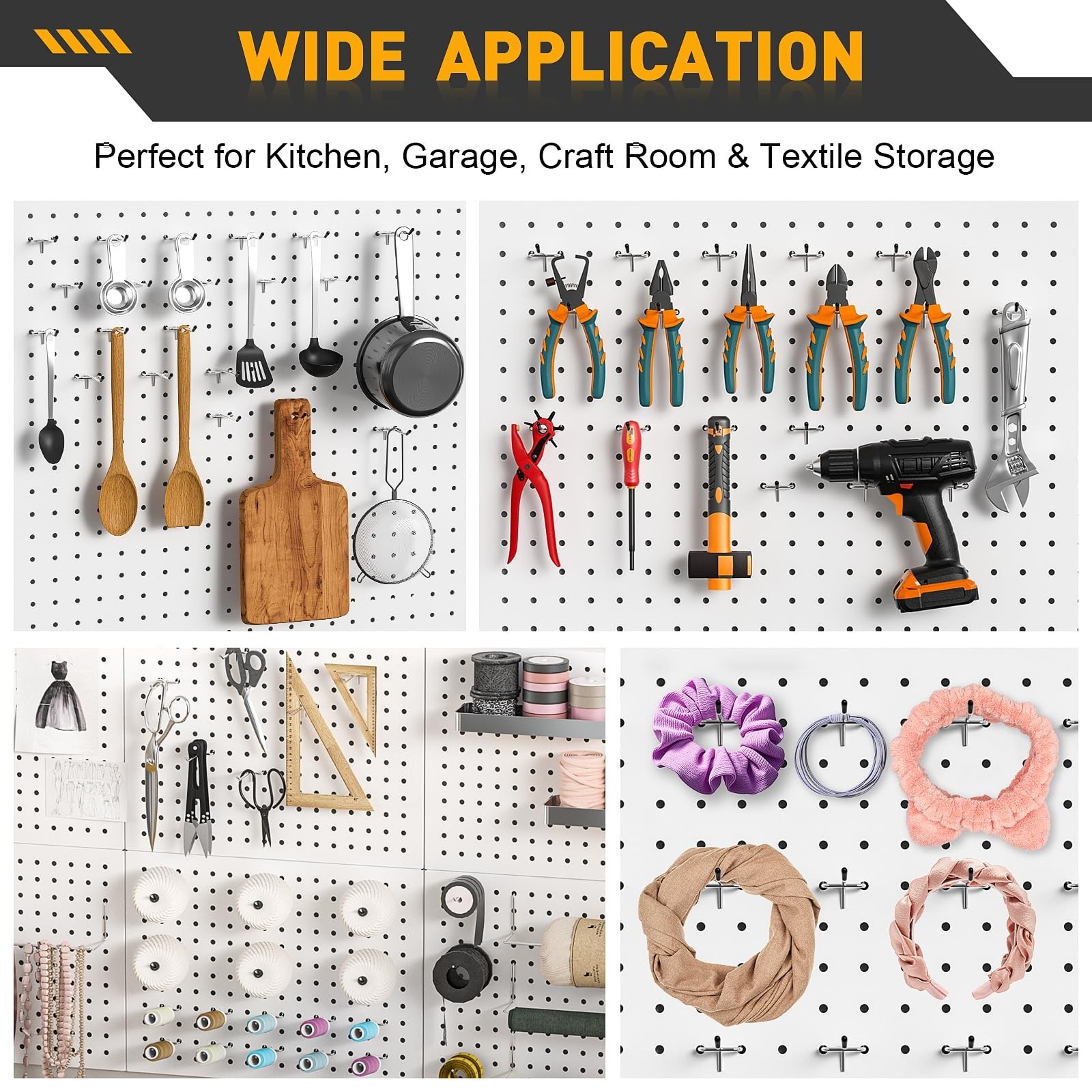 Pegboard Hooks, 25 Pack 4 inch Peg Board Organizer Accessories for Hanging Fi...
