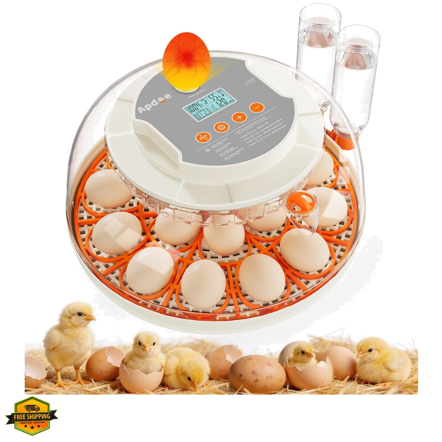Egg Incubators for Hatching Eggs, Temperature and Humidity Control, Automatic...