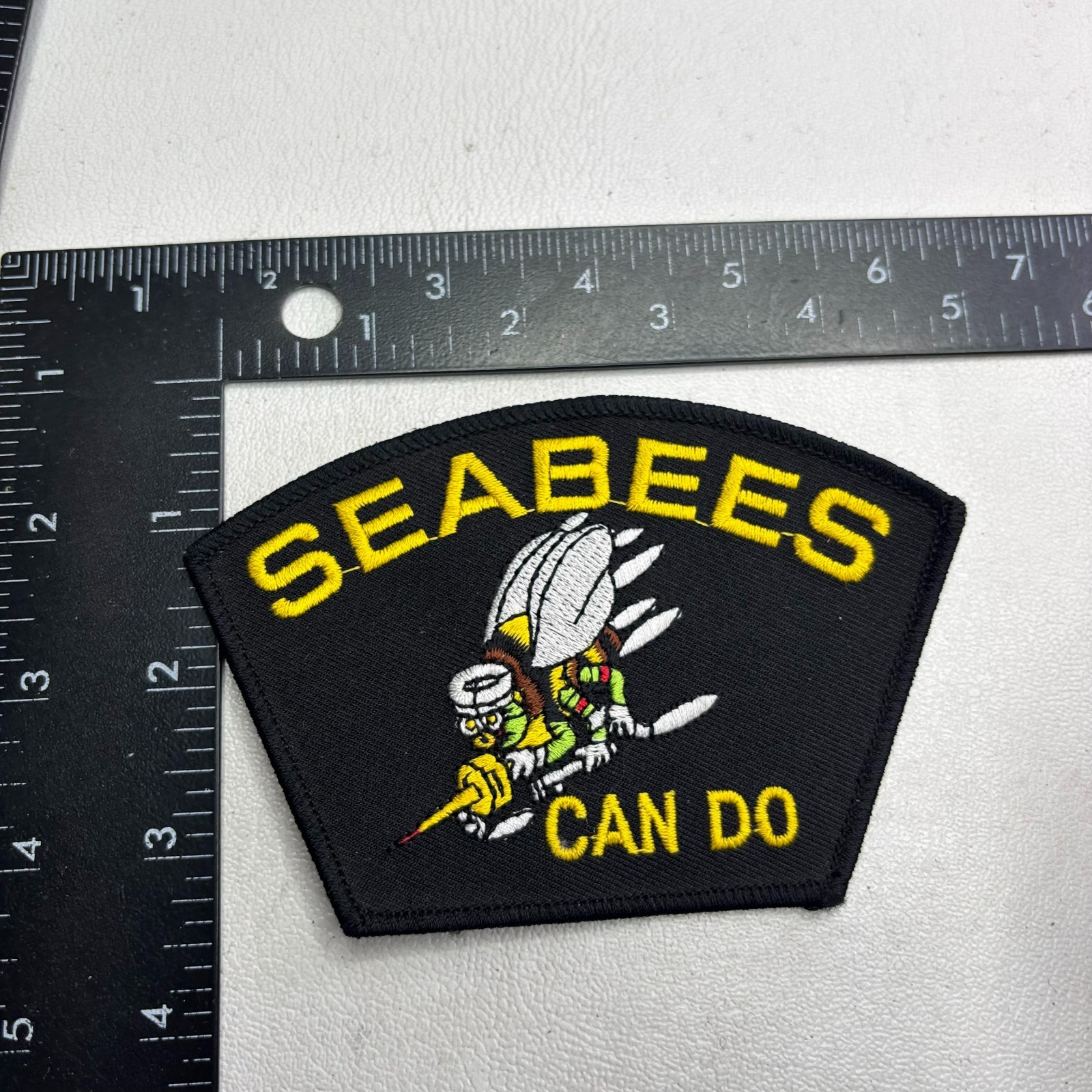 Military USN United States Navy SEEBEES CAN DO Hat Patch 62X9