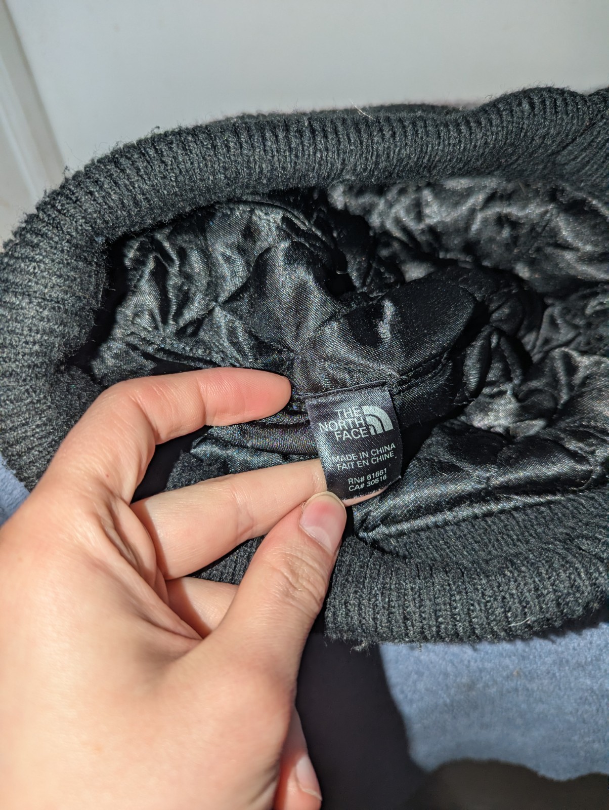 Vintage The North Face Visor Beanie Hat Womens One Size Black Cap Quilted