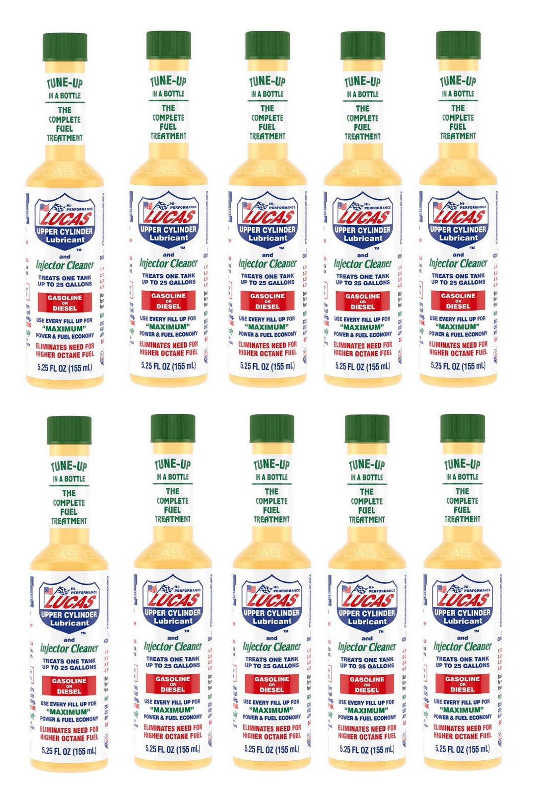 Lucas Oil 10020 Case of 10 Complete Fuel Treatments 5.25 Ounce Bottles -5.25 oz.