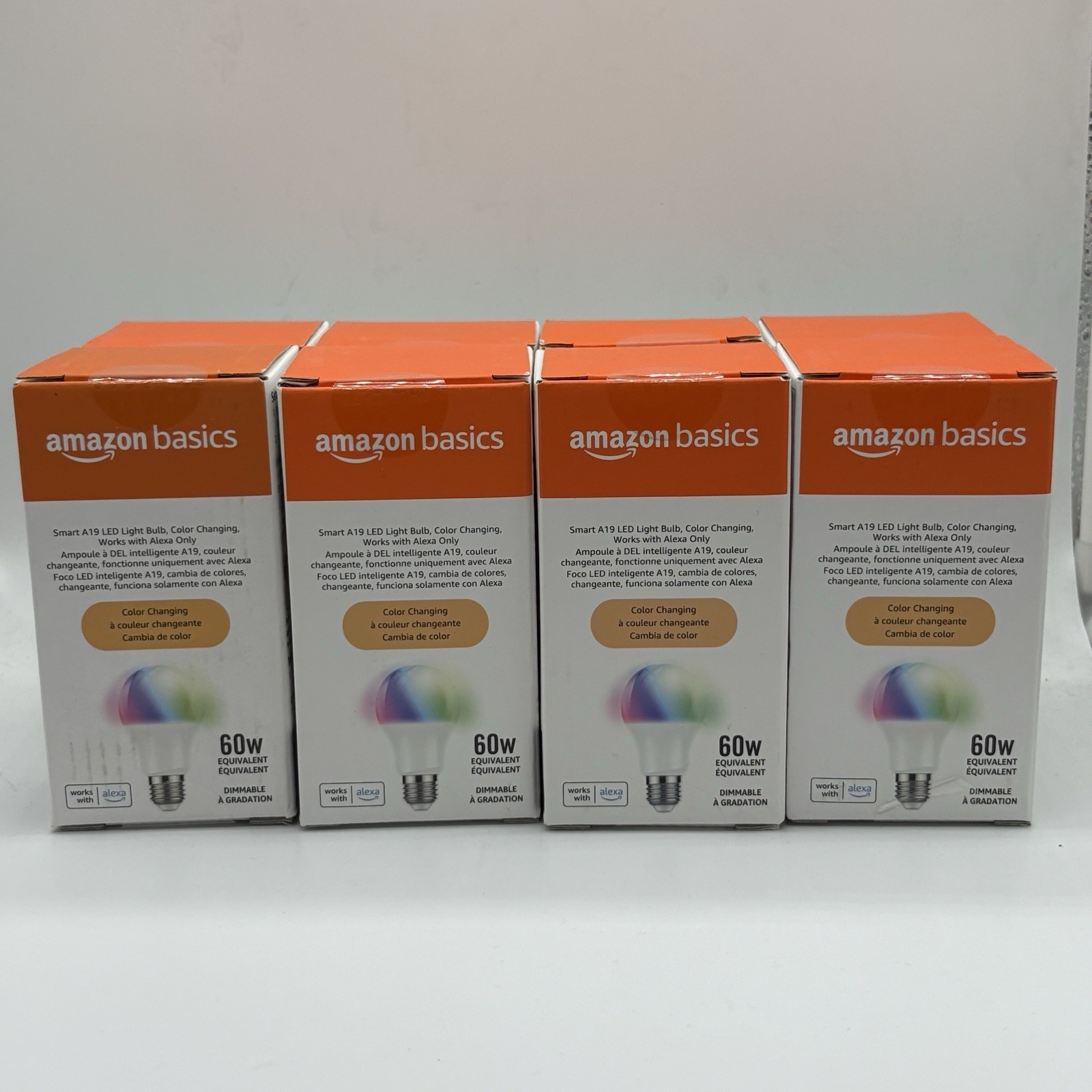 Amazon Basics Smart A19 LED Color Changing Light Bulb Alexa New Single