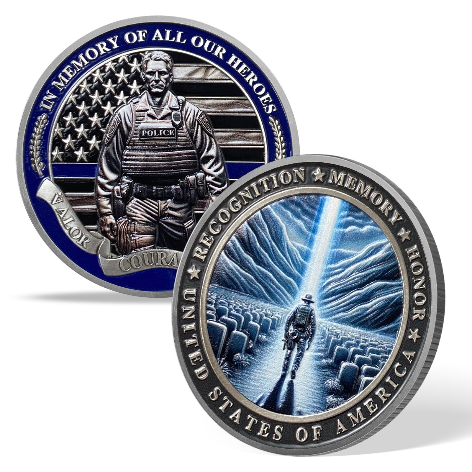 Police Challenge Coin Law Enforcement Coin Medallion In Memory Of All Our Heroes