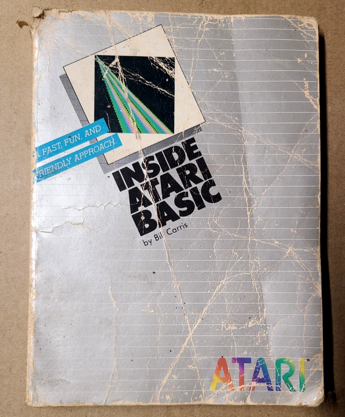 INSIDE Atari BASIC MANUAL cover Atari 400/800/XL/XE Creased cover Vintage