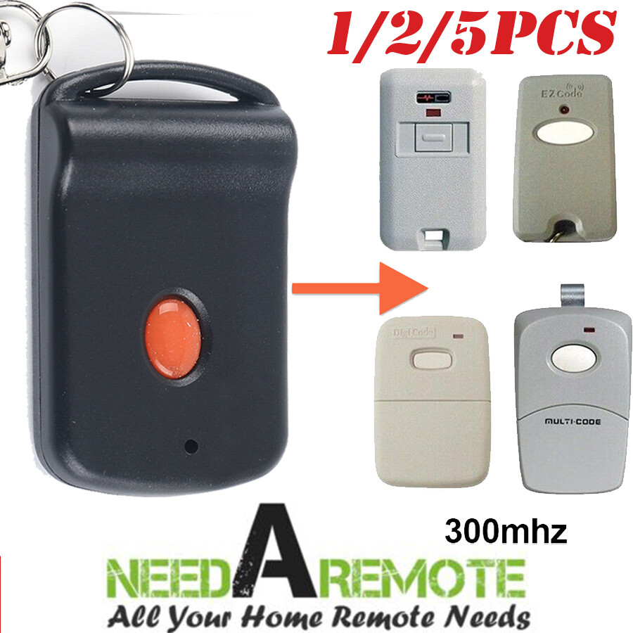 308911 Multicode Remote Control,1/2/5Pcs 300MHZ 10 Dip Switch Garage Door Opener