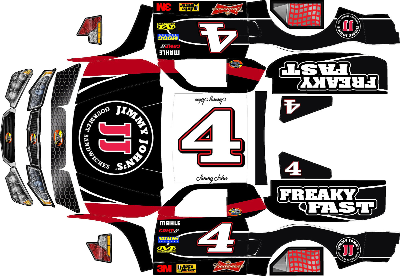 Losi 5ive T wrap decals stickers trophy truck KHJJ4  hpi baja 5t  5sc woodster