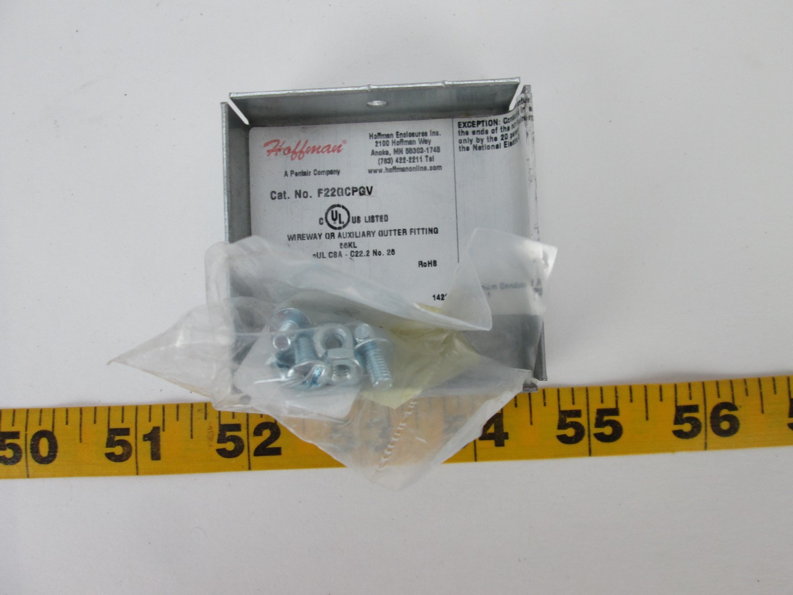 Hoffman Cat. No. F22GCPGV Wireway Auxiliary Gutter Fitting U-Connector 2 AWG GS