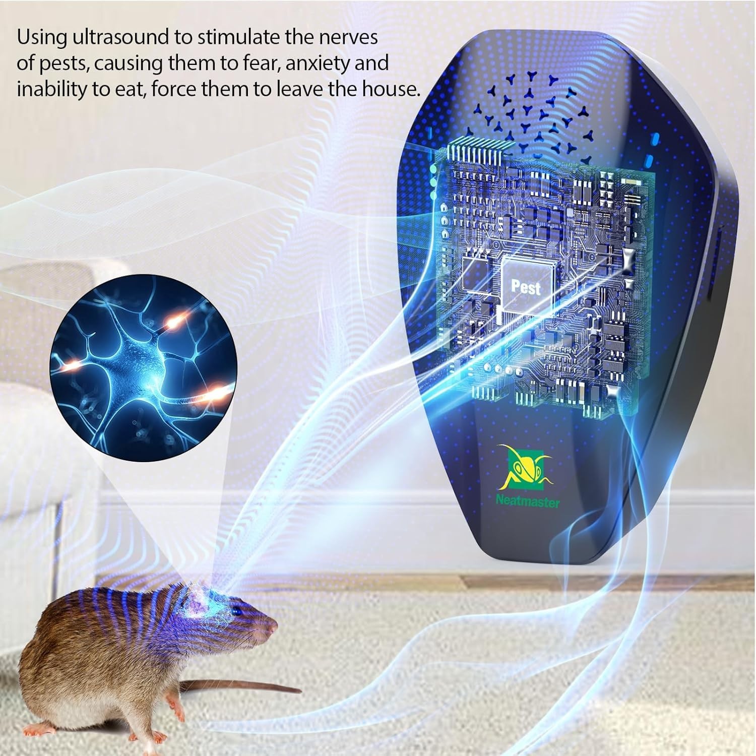 Ultrasonic Pest Repeller Indoor Plug In for Roach Mosquito Mouse Bug