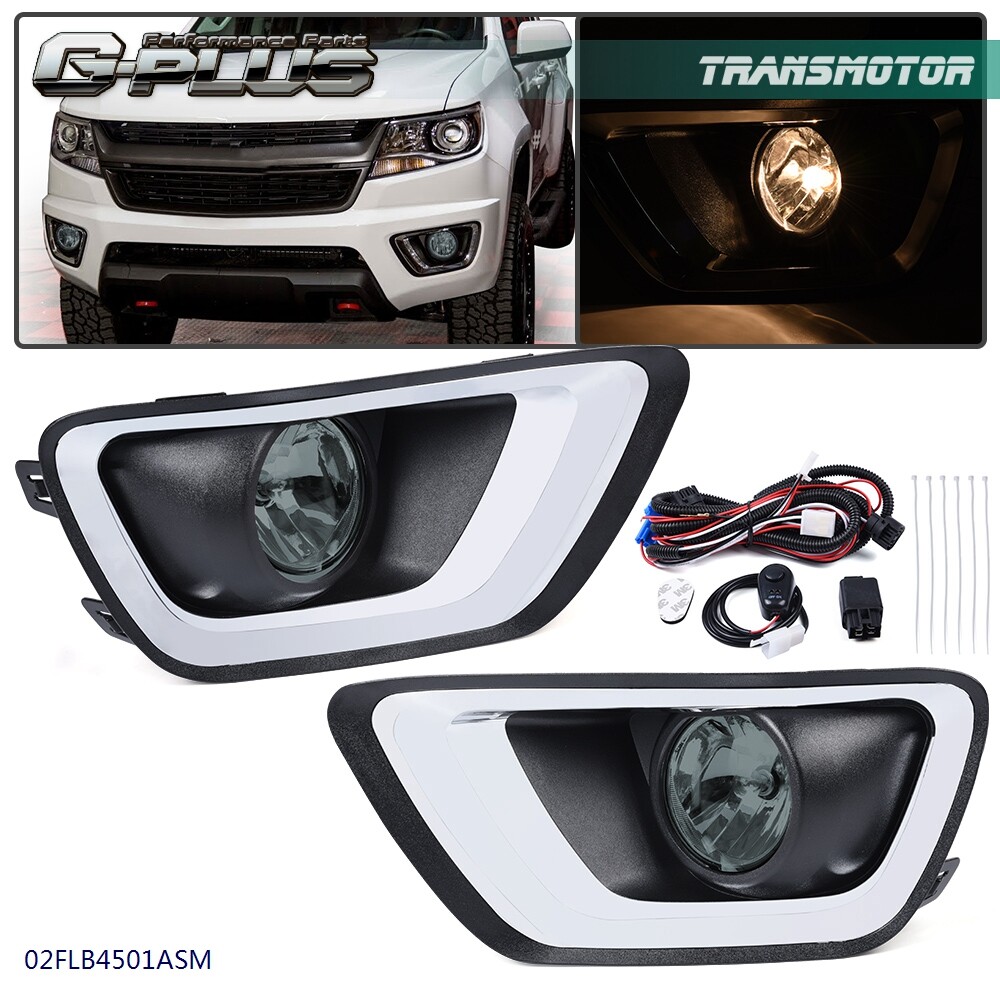 Fit For 2015-20 CHEVY COLORADO Bumper Fog Lights Driving Lamps+Wiring+Bubles Kit