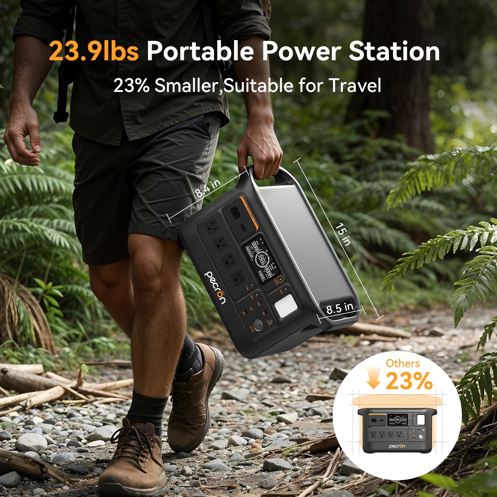 PECRON F1000LFP Portable Power Station Solar Generator for Off-grid Expandable