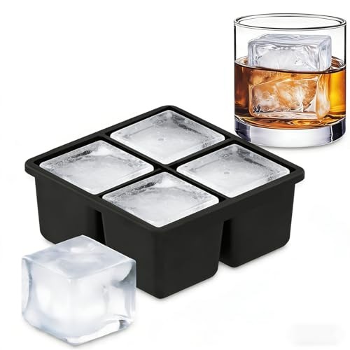 Silicone Ice Cube Tray (1-Pack), Easy Release 2" Big Ice Cubes Four-panel comic