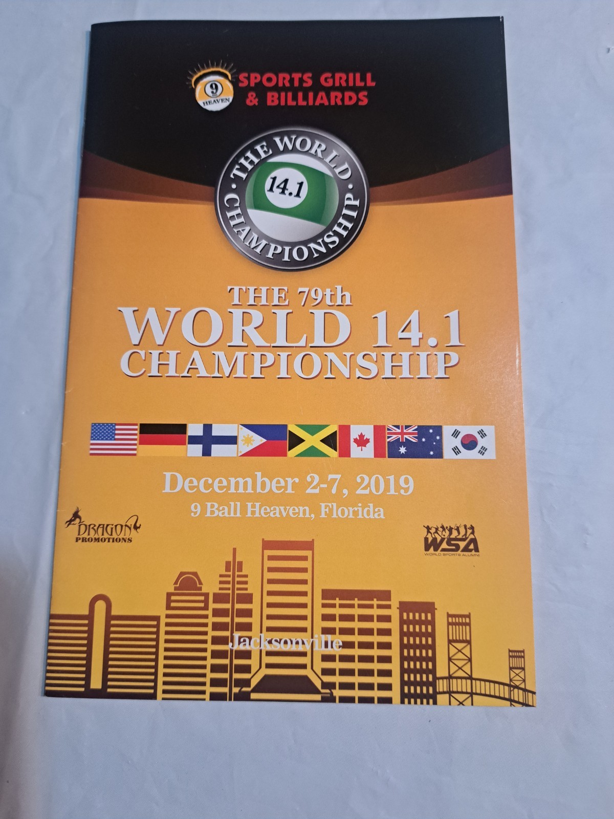 World 14.1 Championship 2019 Program Straight Pool 12 Pages Billiards
