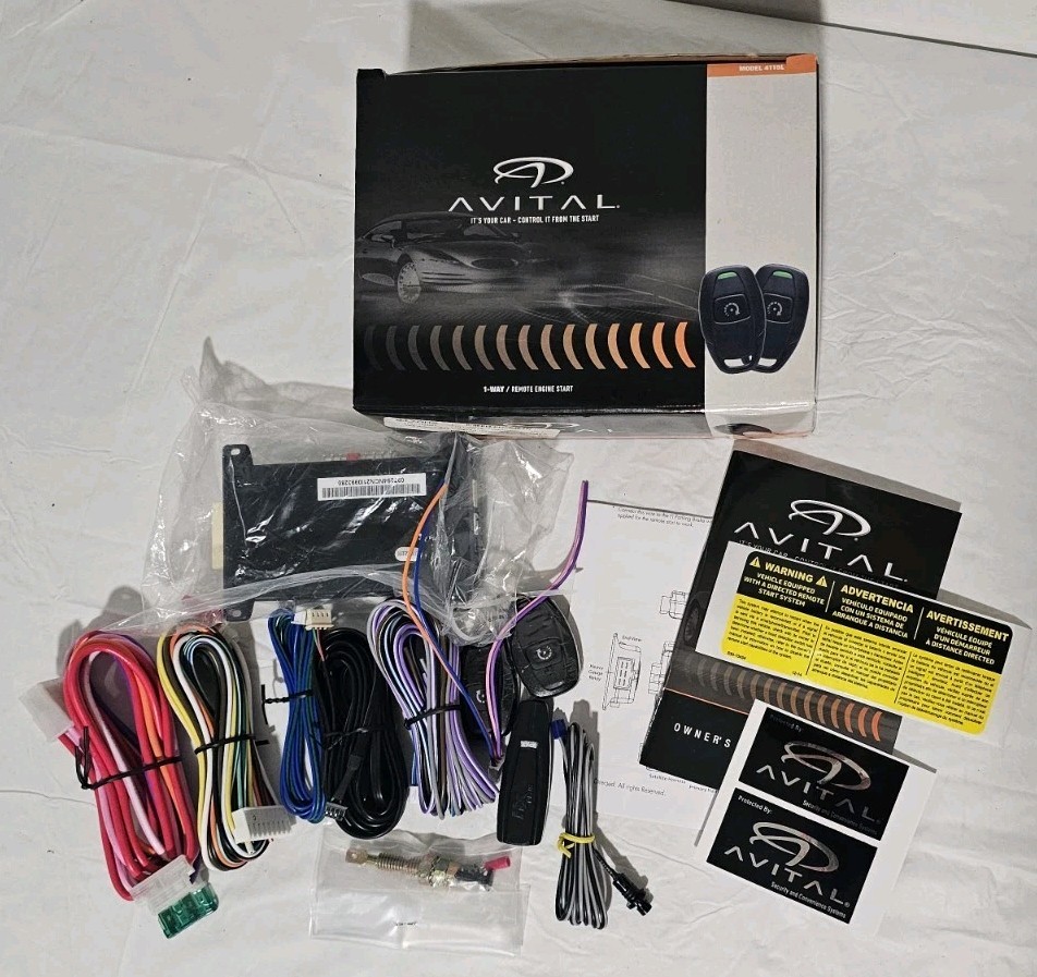 NEW AVITAL 4115L 1-Way Remote Start System w/ 1 Button Remote & Sidekick Remote
