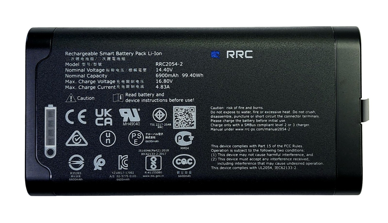 RRC2054-2 RRC Standard Smart Battery Li-Ion 14.40V 4S2P  w/LED Charge Indicator