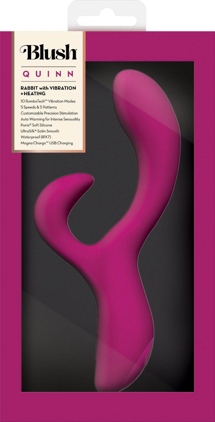 Blush Quinn Silicone Rabbit Vibrator G-Spot & Clitoral Massager