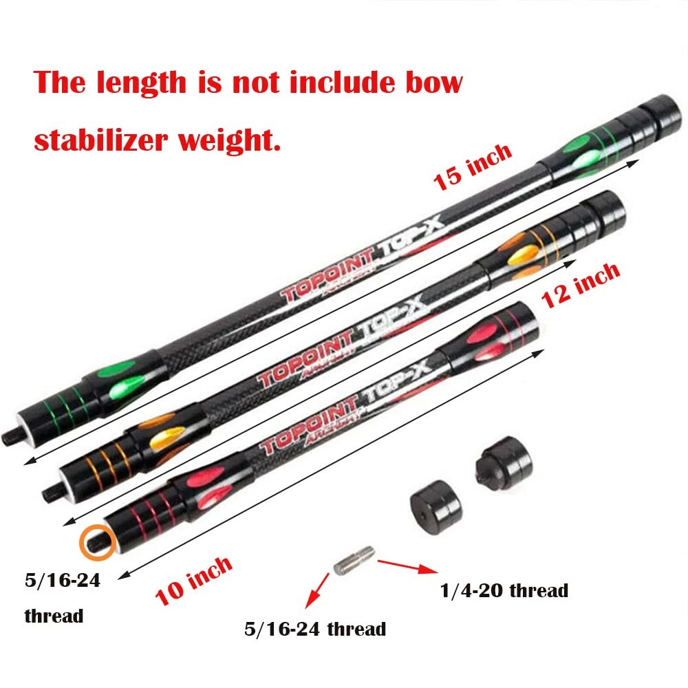 HNZMDY 10 Inch 12 Inch 15 Inch Archery Bow Stabilizer Balance Bar Rod Side Ro...