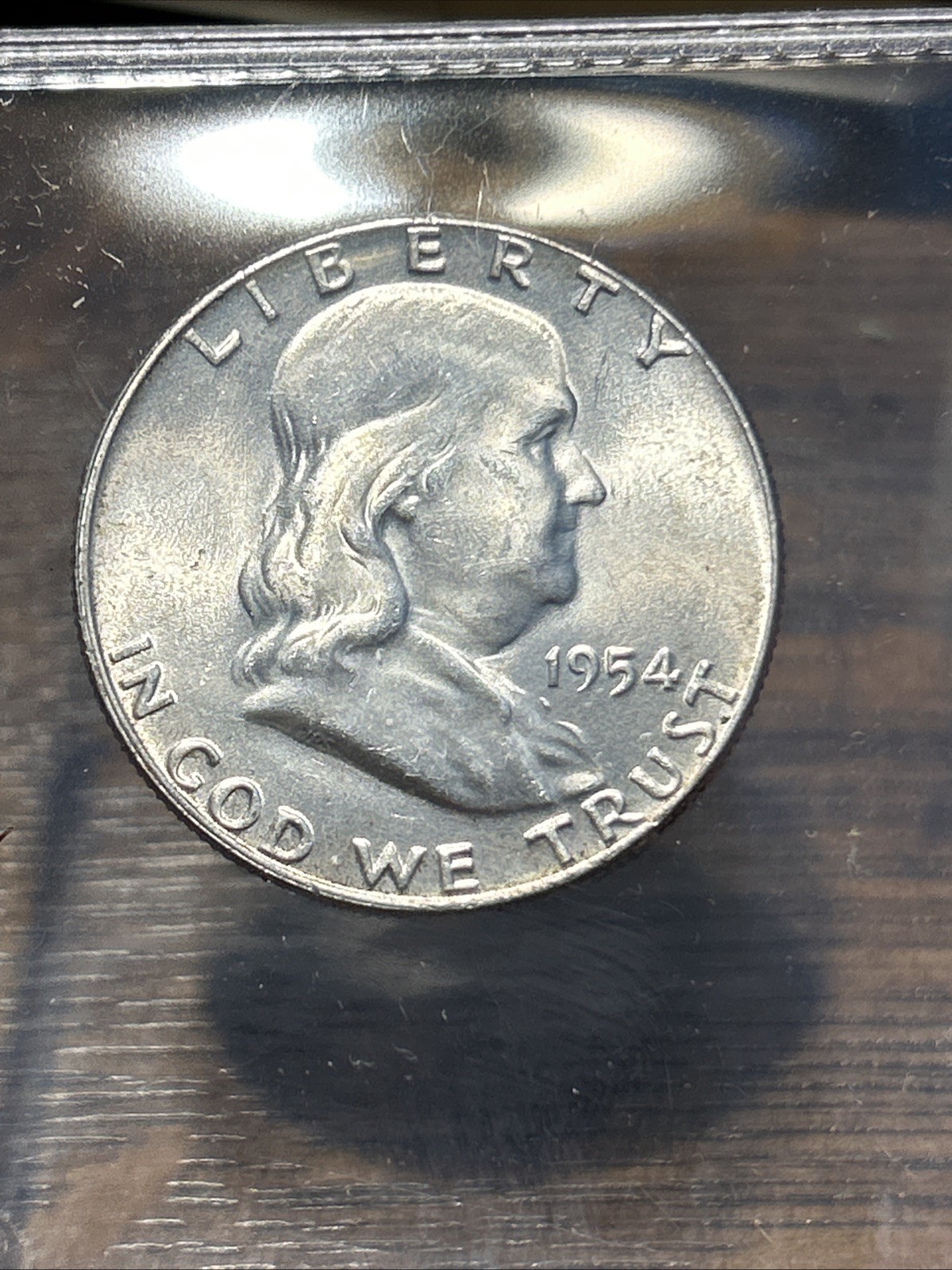 GEM BU UNCIRCULATED UNC MS 1954 SILVER FRANKLIN HALF DOLLAR BRILLIANT LUSTER