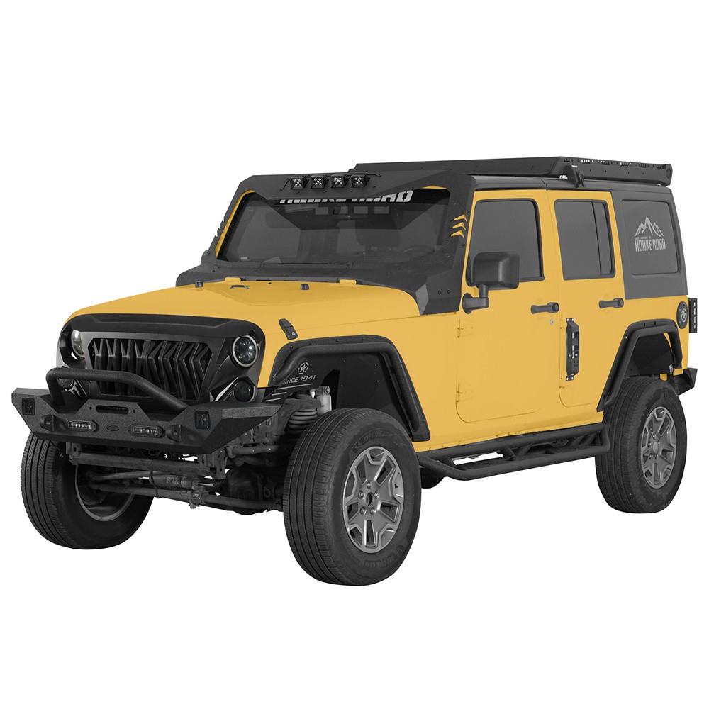 Hooke Road Front & Rear Compact Tube Fender Flares Fit 07-18 Jeep Wrangler JK
