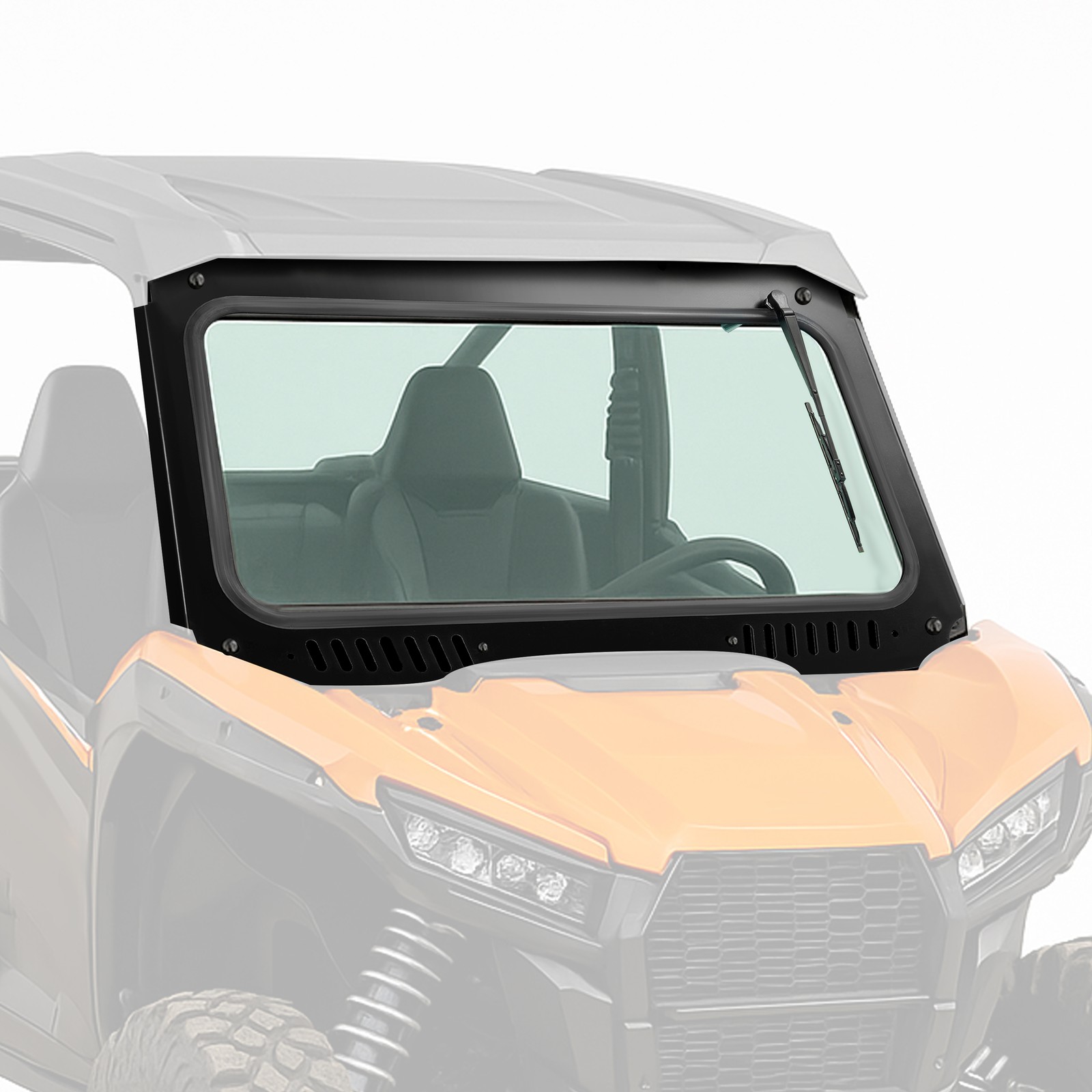 Front Glass Windshield w/ Vent + Wipers For Kawasaki Teryx KRX 1000 2020-2026