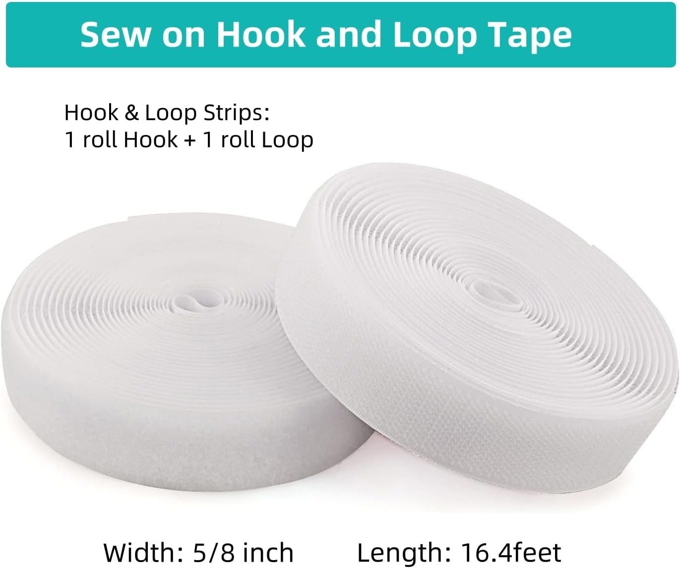 Versatile Non-Adhesive 5/8 Inch Hook and Loop Tape - Perfect for DIY Projects