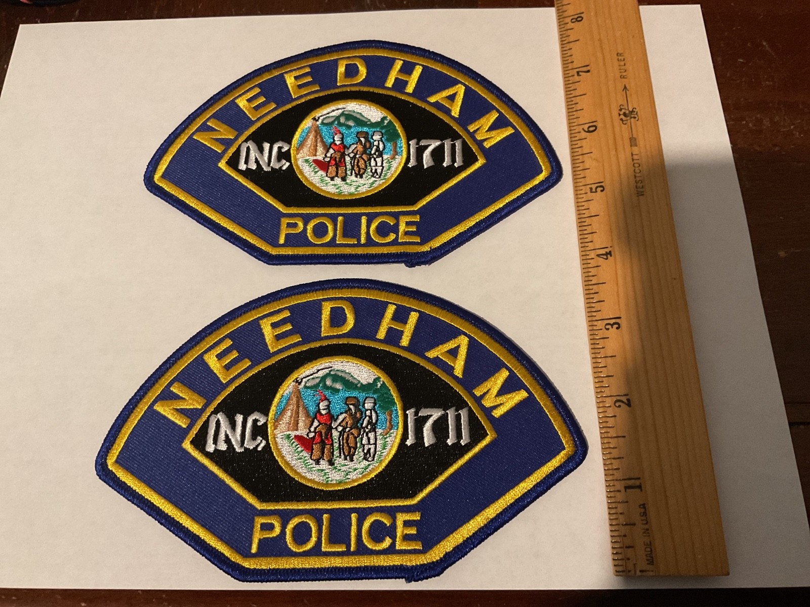 Needham   Police Massachusetts new  collectable patch Set full size