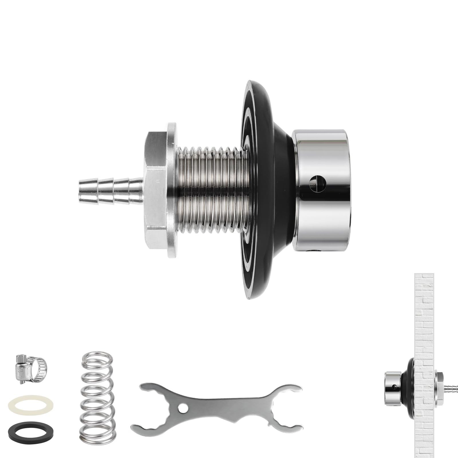 1-1/2" Beer Faucet Shank, Stainless Steel Beer Tap Shank with 1/4'' Barb fit ...
