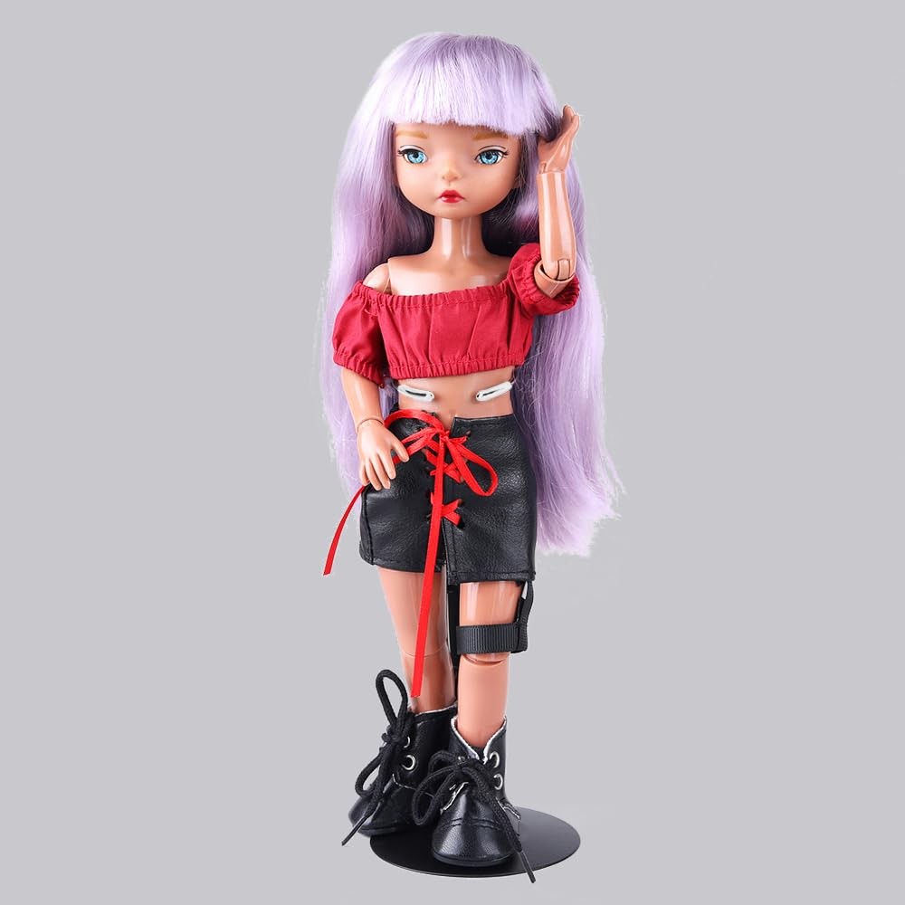 UCanaan 6 Pcs Doll Stand - Action Figure Stands with Expandable Waist Black6