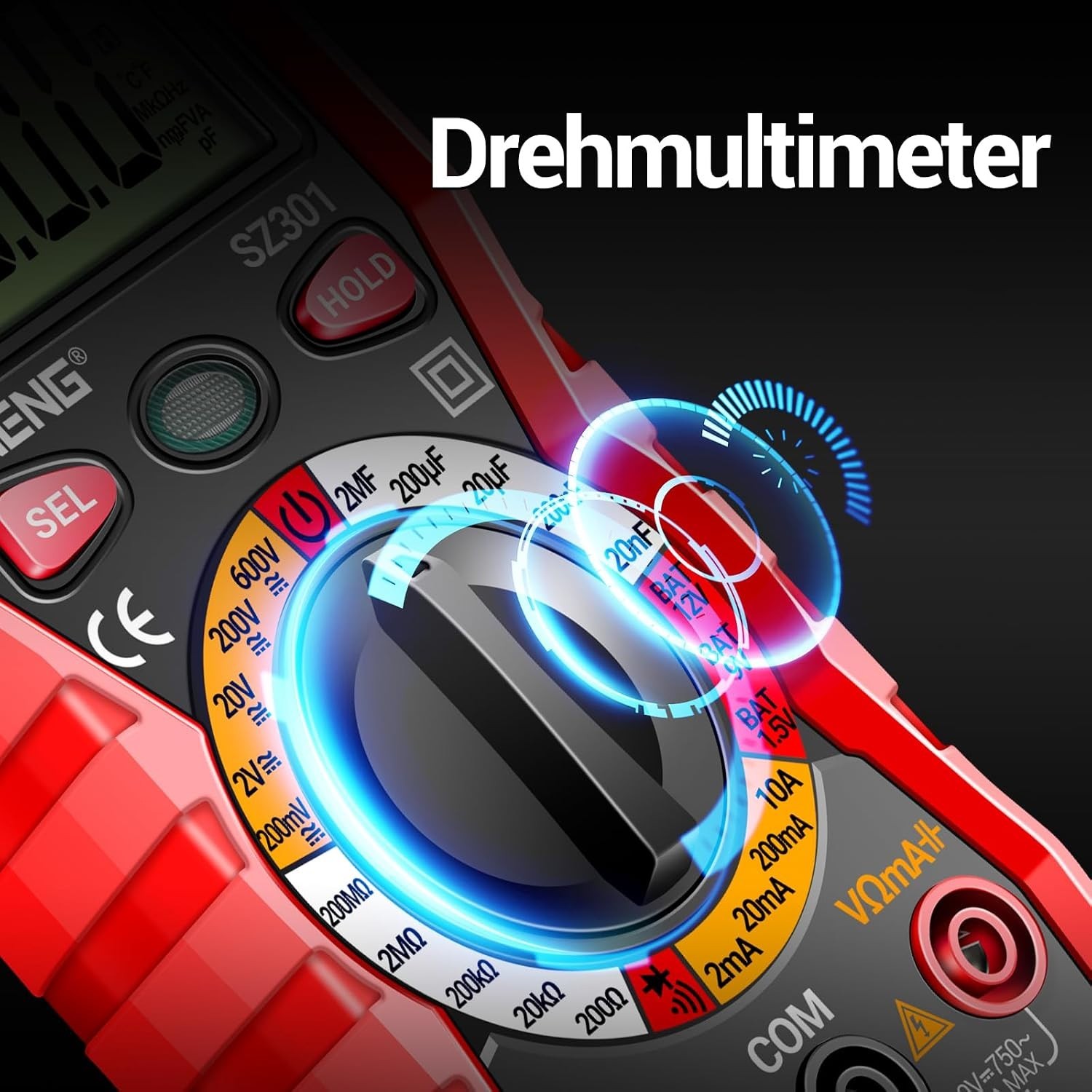 Multimeter with Case,Ohm Volt Amp Meter,Digital Voltage Tester | Non Contact ...