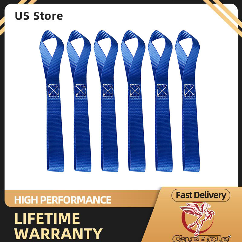 6pcs 1"x1FT Soft Loop Tie Down Straps 1500 Load Capacity 4500 Lbs for ATV UTV