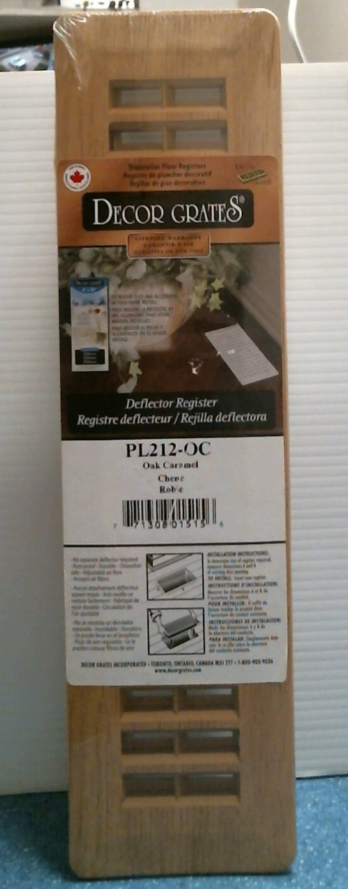 Decor Grates Deflector Register, Oak Caramel  (PL212-OC) FS