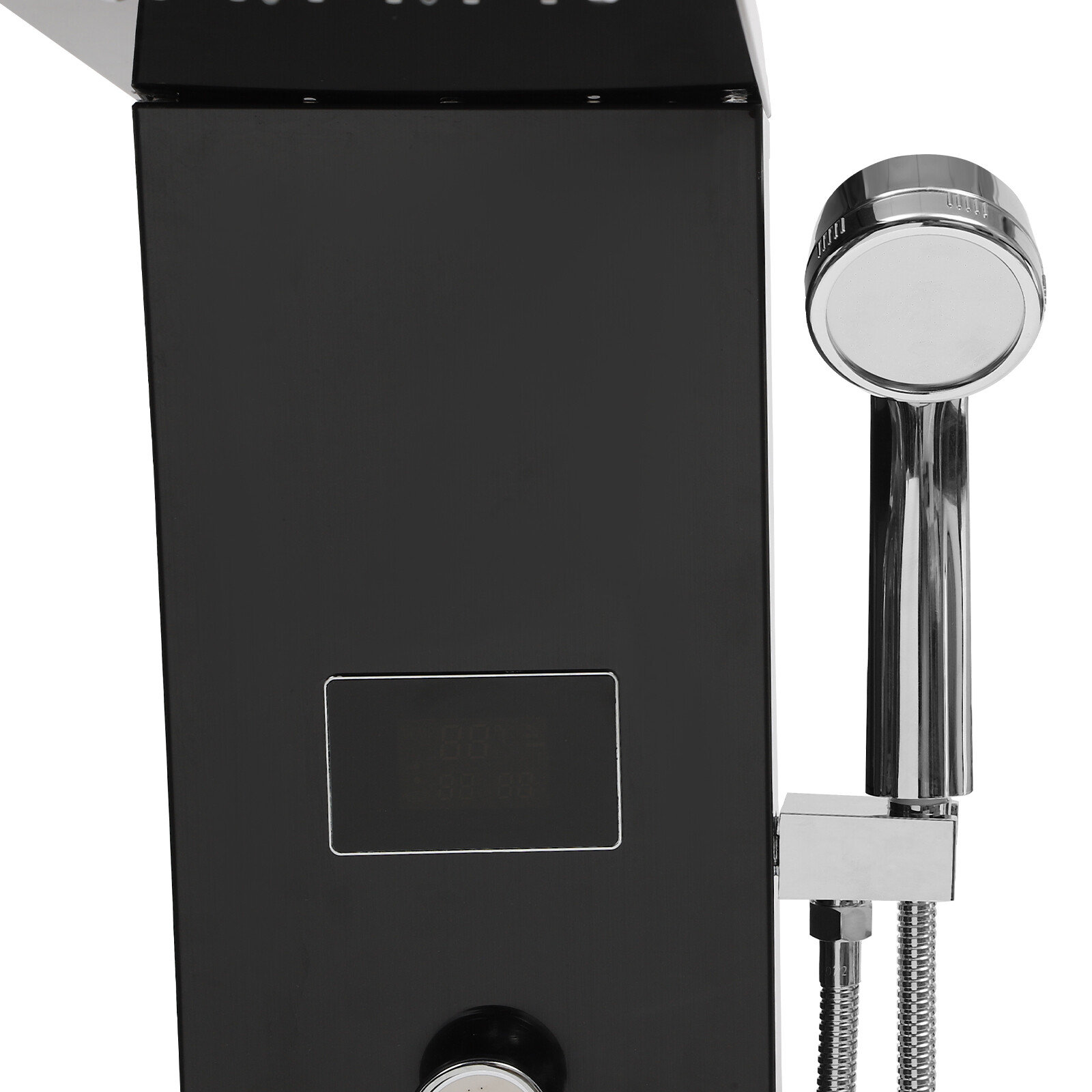 Hydroelectricity Display Rain Massage Full Body Shower System with Jets Black