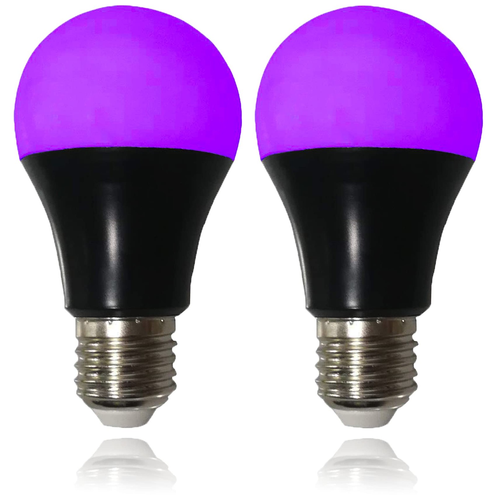 CICINY UV LED Black Light Bulbs 2 Pack, A19 E26 8W Blacklight Bulb for Glow in T