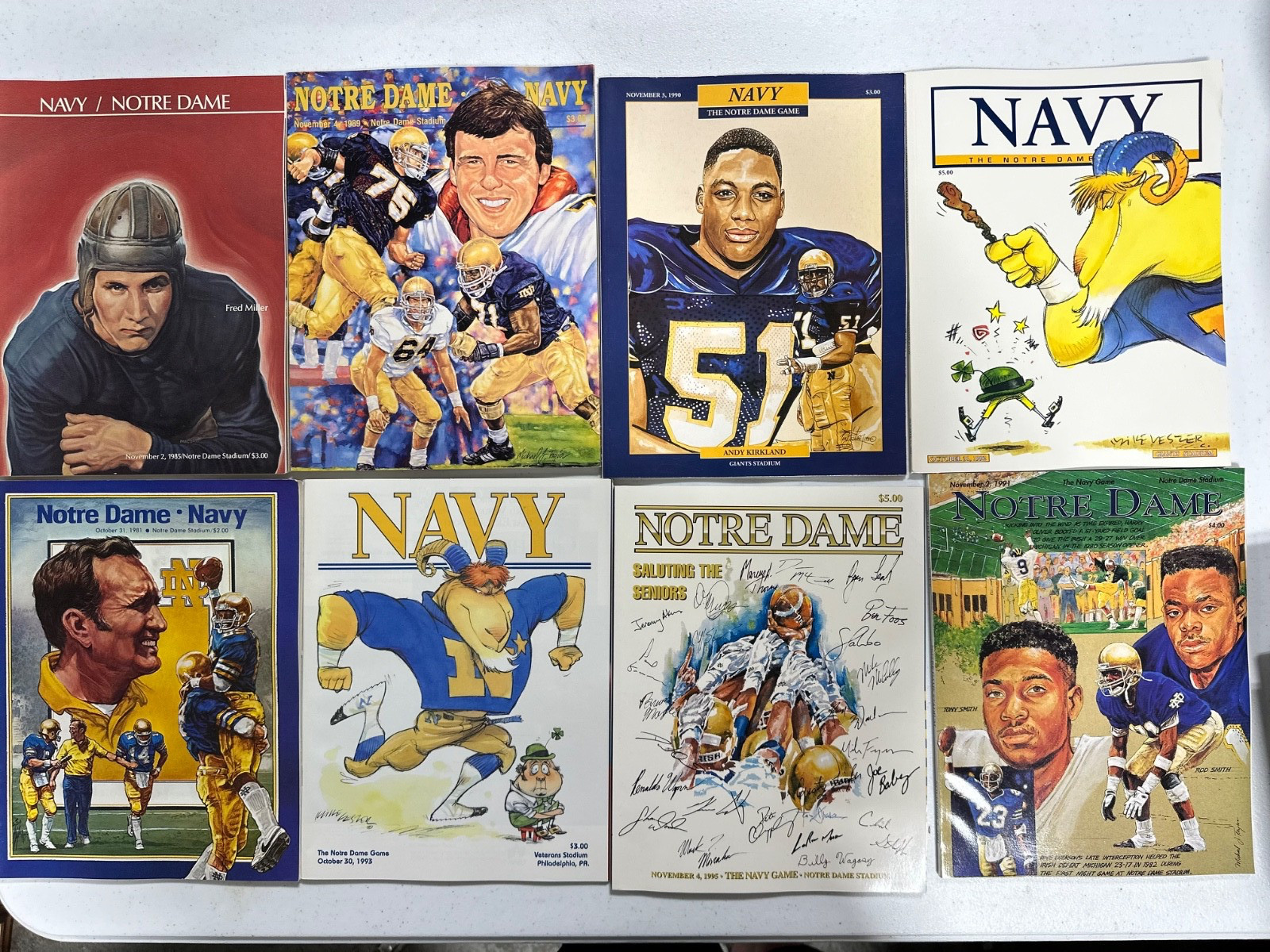 Notre Dame vs Navy Gameday Football Program 85 81 89 90 91 92 93 95