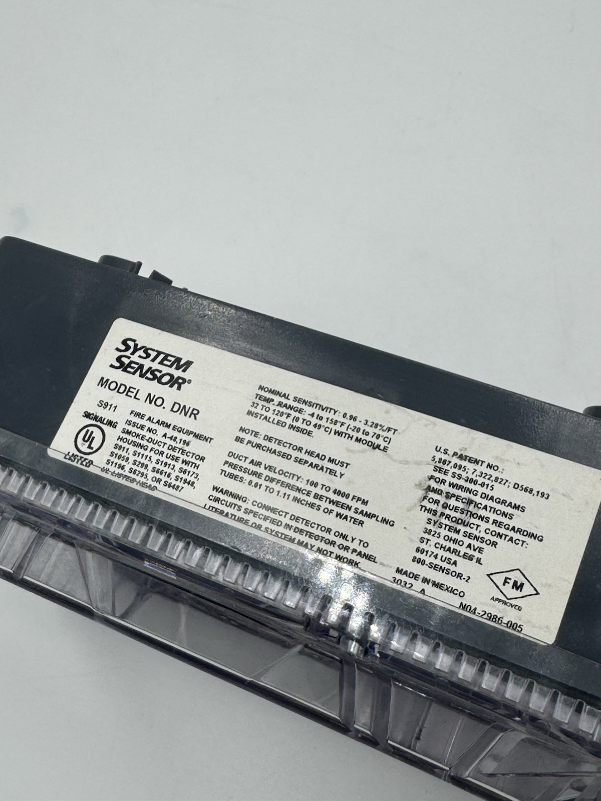 System Sensor Innovair DNR Duct Detector