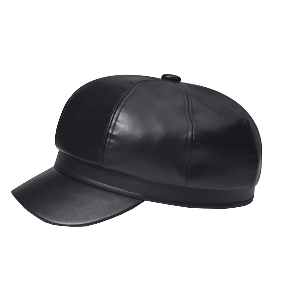 Foetest Cap Leather Hat Baseball Cao Casual Sun Solid One Size, Black