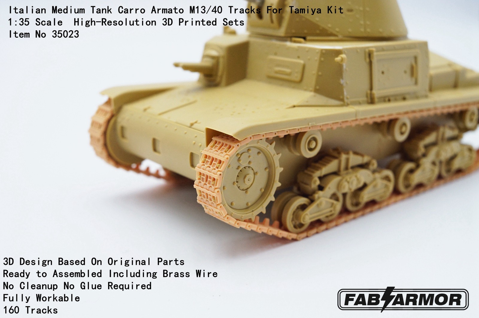 FAB FA35023 1/35  Italian Medium Tank Carro Armato M1340 Tracks For Tamiya Kit