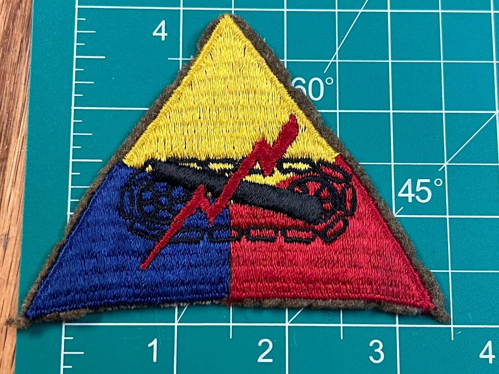 WWII US Armored HQ Woolie Patch Wool