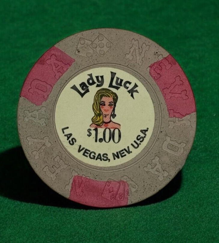 Lady Luck Casino Las Vegas Vintage $1 Casino Chip