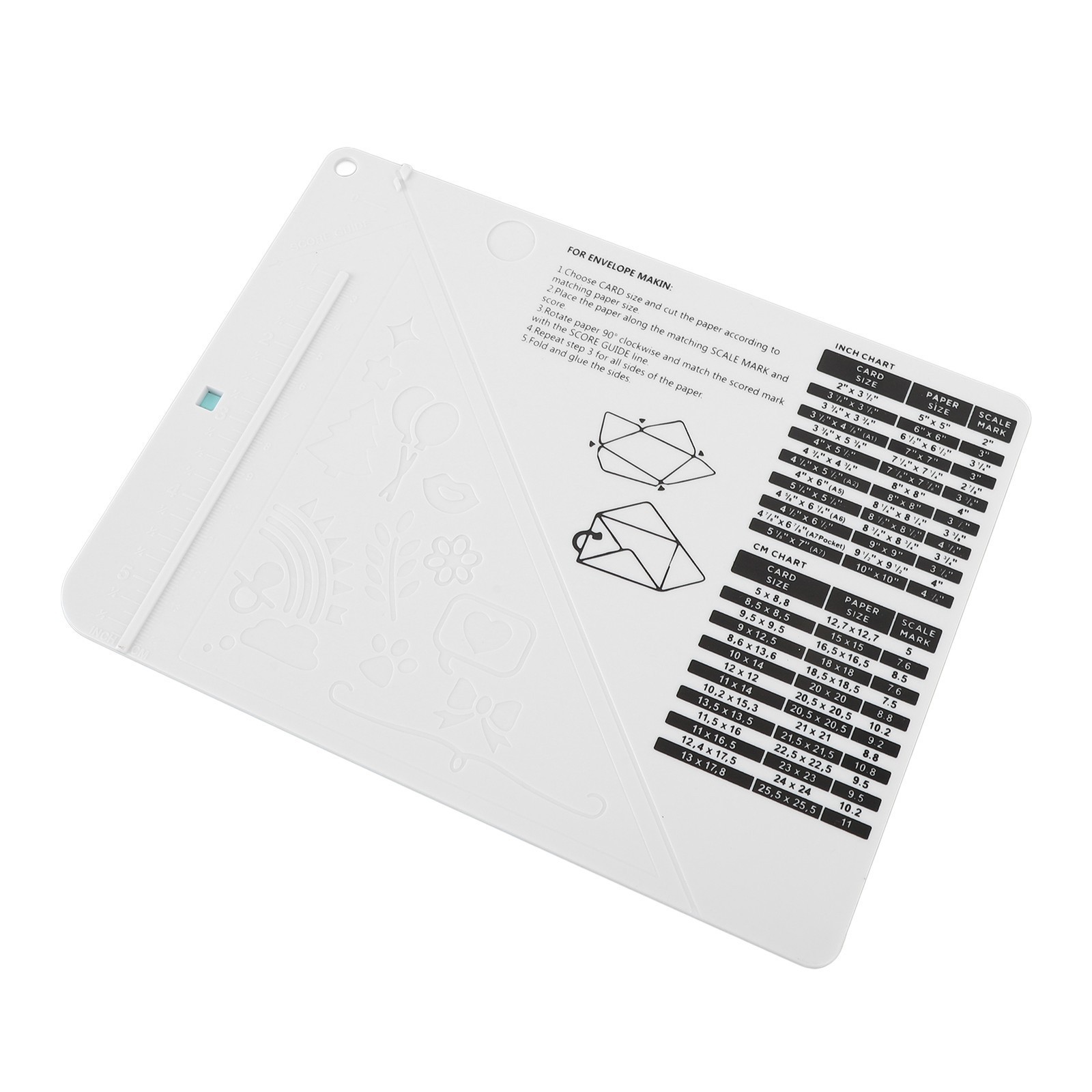 Multipurpose Scoring Board Envelope Maker Scribing and Measuring Tool for Crafts