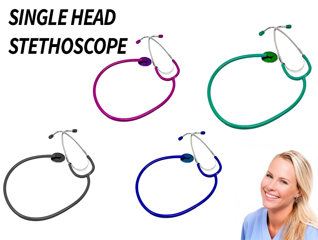 Single Head Basic Stethoscope – Ideal for Home use, Training, & Clinics