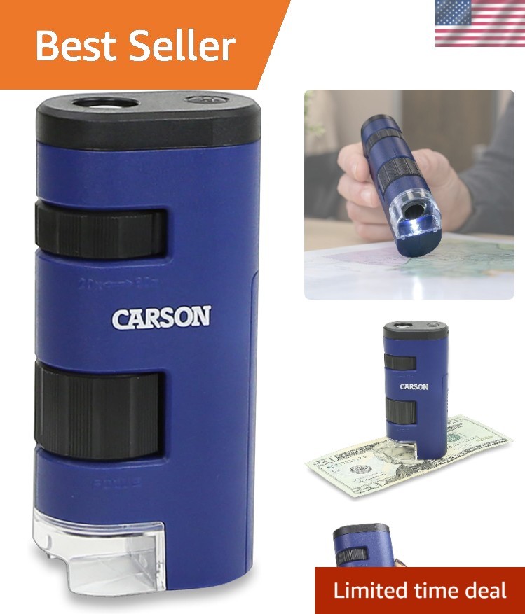 Handheld 20x-60x LED Microscope - Ideal STEM Learning Tool for Exploration