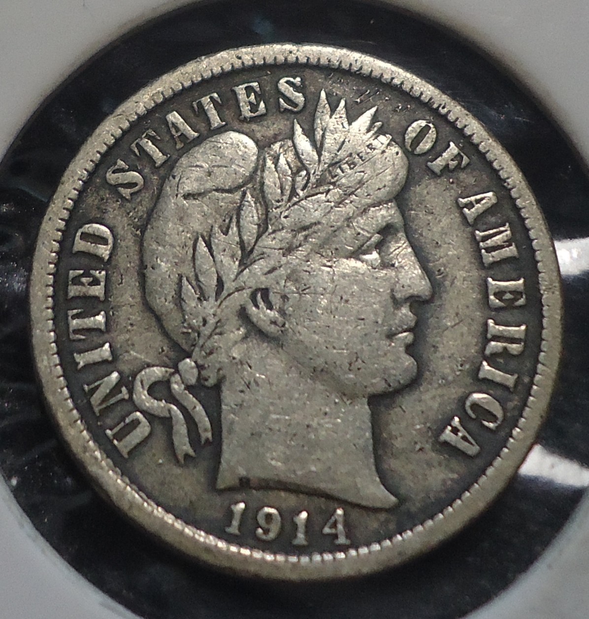 1914 D Very Fine VF Denver Barber silver 10C dime INV#C09 FREE SHIPPING!