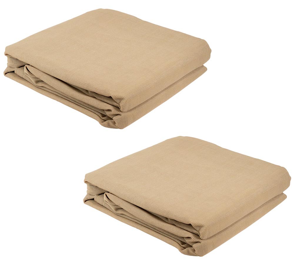 2PK 8' x 10' Tan 70% Shade Mesh Tarp 6 Oz with Grommets for Garden & Pool