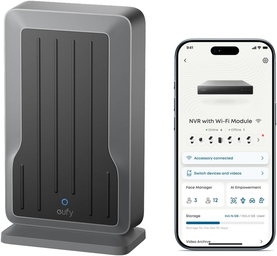eufy Securty NVR Wi‑Fi Module, Only for eufy PoE System, Supports Up to 16 eufy